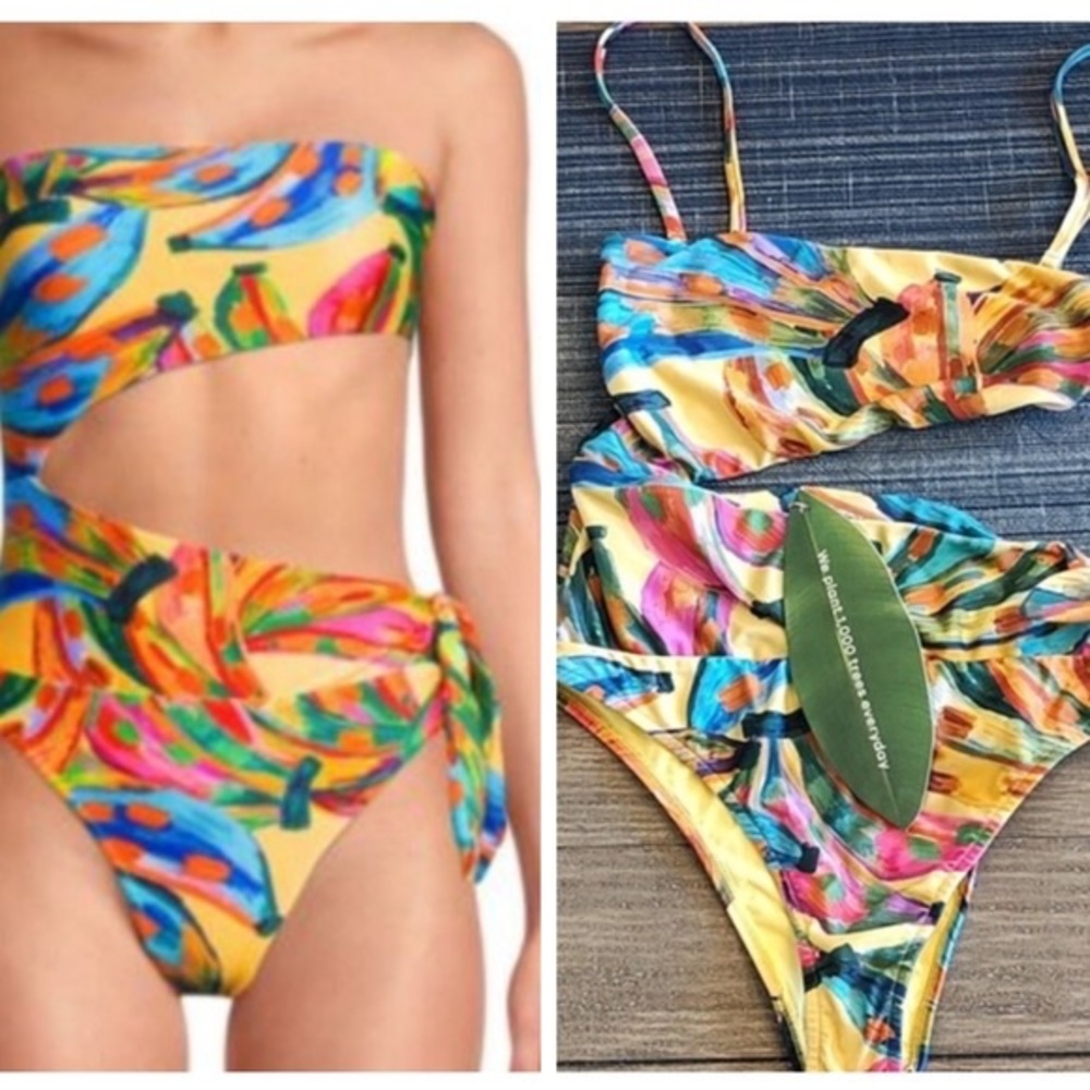 New FARM RIO Colorful Banana One Piece Size S